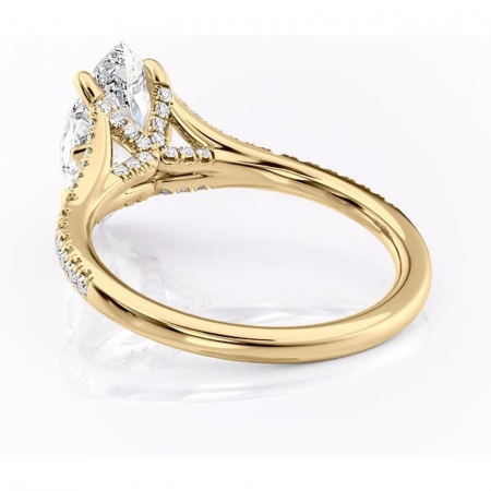 Inel de logodnă Skye din aur Galben 14kt cu moissanite tăietură marquise – Montură pavé rafinată pentru profil înalt | Personalizează și configurează gratuit online [3]