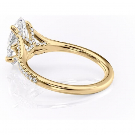 Inel de logodnă Skye din aur Galben 14kt cu moissanite tăietură marquise – Montură pavé rafinată pentru profil înalt | Personalizează și configurează gratuit online [4]