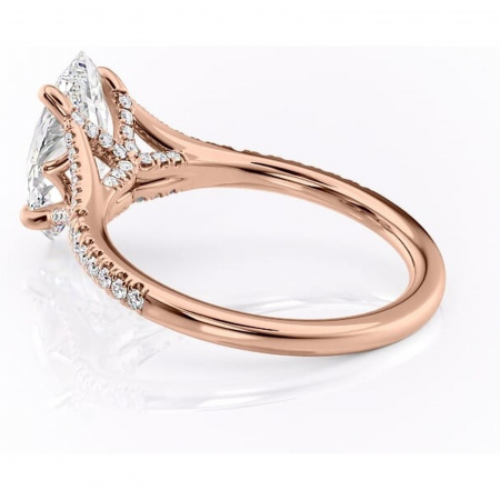Inel de logodnă Skye din aur Rose 14kt cu moissanite tăietură marquise – Montură pavé rafinată pentru profil înalt | Personalizează și configurează gratuit online [4]