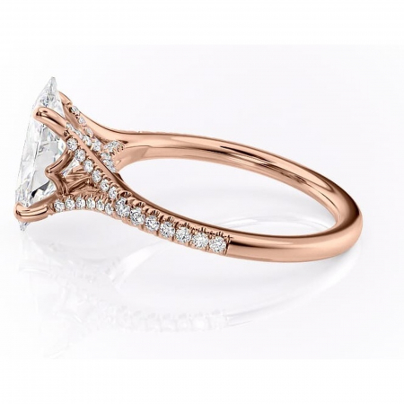 Inel de logodnă Skye din aur Rose 14kt cu moissanite tăietură marquise – Montură pavé rafinată pentru profil înalt | Personalizează și configurează gratuit online [5]