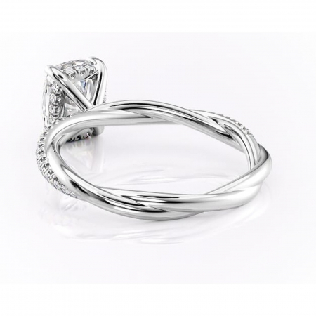 Inel de logodnă Sorrel din aur Alb 14kt cu moissanite tăietură pernă – Montură pavé rafinată pentru profil înalt | Personalizează și configurează gratuit online [3]