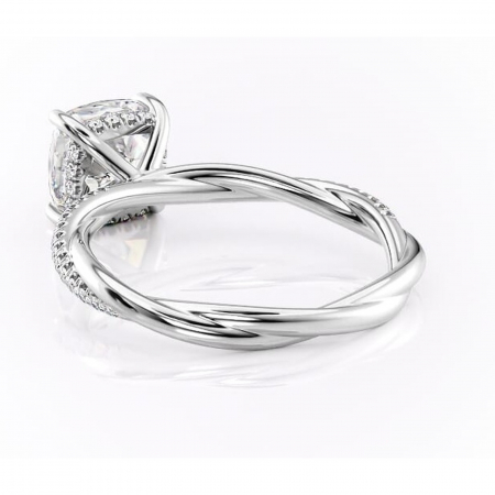 Inel de logodnă Sorrel din aur Alb 18kt cu moissanite tăietură pernă – Montură pavé rafinată pentru profil înalt | Personalizează și configurează gratuit online [3]