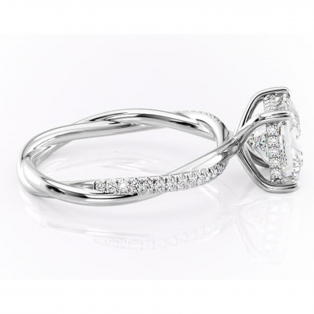 Inel de logodnă Sorrel din aur Alb 14kt cu moissanite tăietură princess – Montură pavé rafinată pentru profil înalt | Personalizează și configurează gratuit online [1]