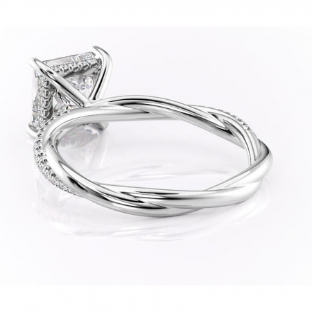 Inel de logodnă Sorrel din aur Alb 14kt cu moissanite tăietură princess – Montură pavé rafinată pentru profil înalt | Personalizează și configurează gratuit online [3]