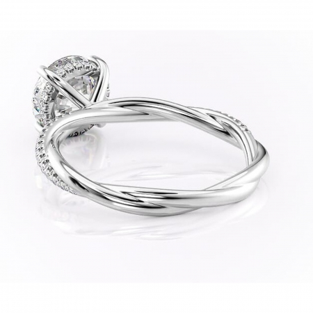 Inel de logodnă Sorrel din aur Alb 14kt cu moissanite tăietură rotundă – Montură pavé rafinată pentru profil înalt | Personalizează și configurează gratuit online [3]