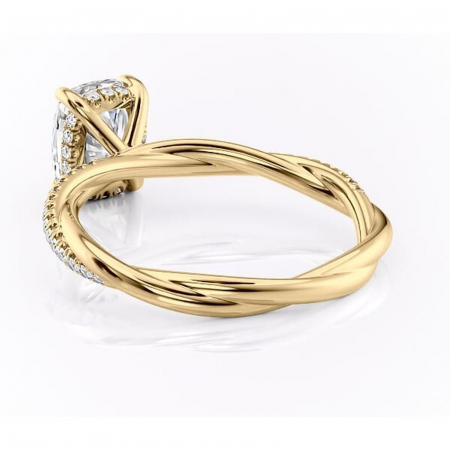Inel de logodnă Sorrel din aur Galben 14kt cu moissanite tăietură pernă – Montură pavé rafinată pentru profil înalt | Personalizează și configurează gratuit online [3]