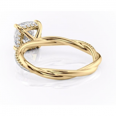 Inel de logodnă Sorrel din aur Galben 14kt cu moissanite tăietură pernă – Montură pavé rafinată pentru profil înalt | Personalizează și configurează gratuit online [3]