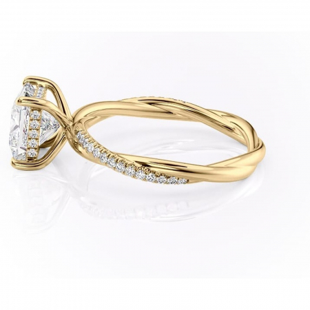 Inel de logodnă Sorrel din aur Galben 14kt cu moissanite tăietură princess – Montură pavé rafinată pentru profil înalt | Personalizează și configurează gratuit online [5]