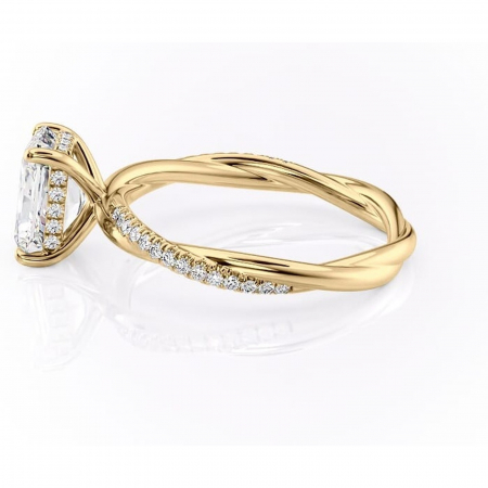 Inel de logodnă Sorrel din aur Galben 14kt cu moissanite tăietură radiantă – Montură pavé rafinată pentru profil înalt | Personalizează și configurează gratuit online [5]