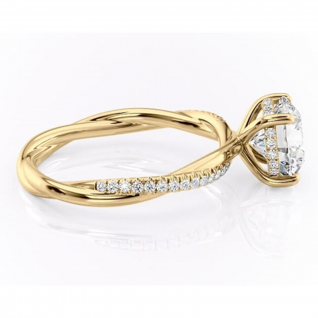 Inel de logodnă Sorrel din aur Galben 14kt cu moissanite tăietură rotundă – Montură pavé rafinată pentru profil înalt | Personalizează și configurează gratuit online [1]