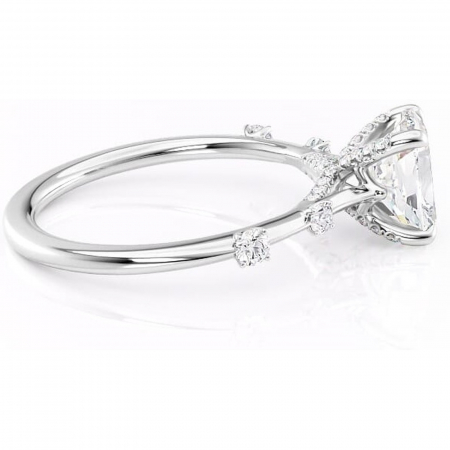 Inel de logodnă Talia din aur Alb 14kt cu moissanite tăietură asscher – Pietre laterale rafinată pentru profil înalt | Personalizează și configurează gratuit online [1]