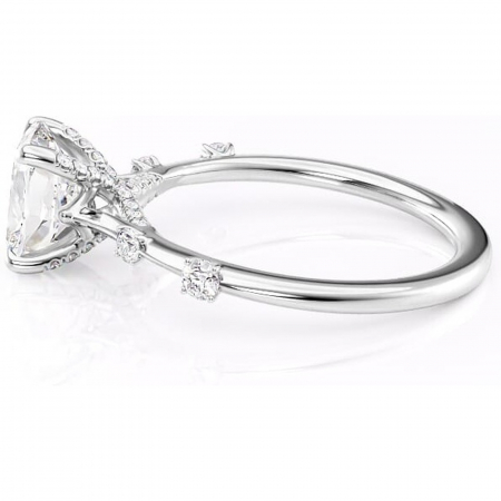 Inel de logodnă Talia din aur Alb 14kt cu moissanite tăietură asscher – Pietre laterale rafinată pentru profil înalt | Personalizează și configurează gratuit online [5]