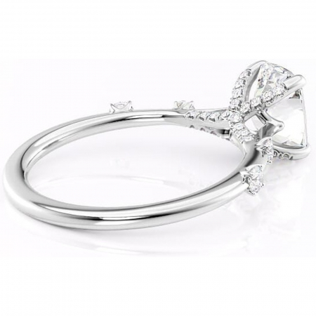 Inel de logodnă Talia din aur Alb 14kt cu moissanite tăietură asscher – Pietre laterale rafinată pentru profil înalt | Personalizează și configurează gratuit online [2]