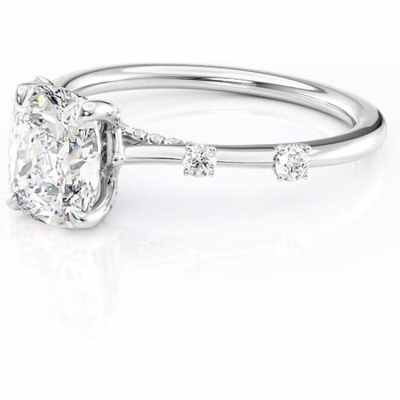 Inel de logodnă Talia din aur Alb 14kt cu moissanite tăietură asscher – Pietre laterale rafinată pentru profil înalt | Personalizează și configurează gratuit online [6]