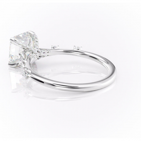 Inel de logodnă Talia din aur Alb 14kt cu moissanite tăietură asscher – Pietre laterale rafinată pentru profil înalt | Personalizează și configurează gratuit online [4]