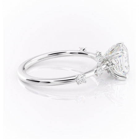 Inel de logodnă Talia din aur Alb 14kt cu moissanite tăietură asscher – Pietre laterale rafinată pentru profil înalt | Personalizează și configurează gratuit online [1]