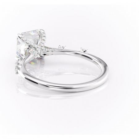 Inel de logodnă Talia din aur Alb 14kt cu moissanite tăietură asscher – Pietre laterale rafinată pentru profil înalt | Personalizează și configurează gratuit online [3]