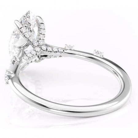 Inel de logodnă Talia din aur Alb 14kt cu moissanite tăietură marquise – Pietre laterale rafinată pentru profil înalt | Personalizează și configurează gratuit online [3]