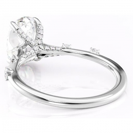 Inel de logodnă Talia din aur Alb 14kt cu moissanite tăietură ovală – Pietre laterale rafinată pentru profil înalt | Personalizează și configurează gratuit online [3]