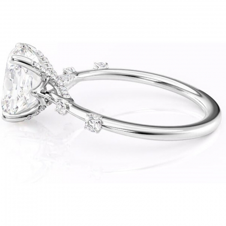 Inel de logodnă Talia din aur Alb 14kt cu moissanite tăietură ovală – Pietre laterale rafinată pentru profil înalt | Personalizează și configurează gratuit online [5]