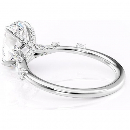 Inel de logodnă Talia din aur Alb 14kt cu moissanite tăietură ovală – Pietre laterale rafinată pentru profil înalt | Personalizează și configurează gratuit online [4]