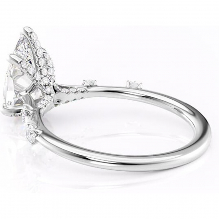 Inel de logodnă Talia din aur Alb 14kt cu moissanite tăietură pară – Pietre laterale rafinată pentru profil înalt | Personalizează și configurează gratuit online [4]