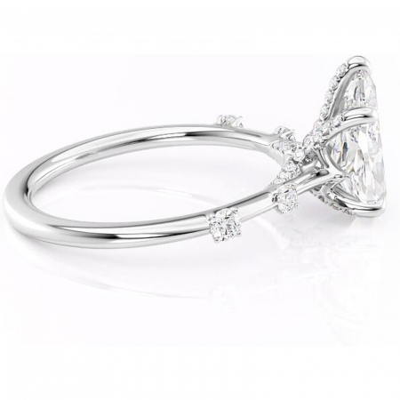 Inel de logodnă Talia din aur Alb 14kt cu moissanite tăietură pară – Pietre laterale rafinată pentru profil înalt | Personalizează și configurează gratuit online [1]