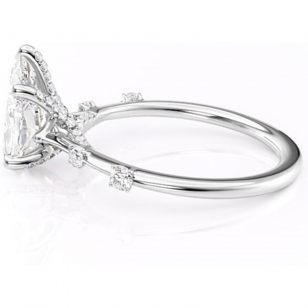 Inel de logodnă Talia din aur Alb 14kt cu moissanite tăietură pară – Pietre laterale rafinată pentru profil înalt | Personalizează și configurează gratuit online [5]