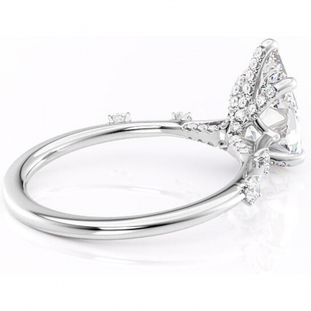 Inel de logodnă Talia din aur Alb 14kt cu moissanite tăietură pară – Pietre laterale rafinată pentru profil înalt | Personalizează și configurează gratuit online [2]