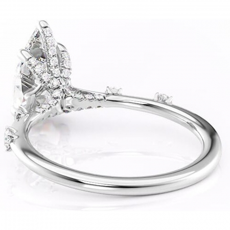 Inel de logodnă Talia din aur Alb 14kt cu moissanite tăietură pară – Pietre laterale rafinată pentru profil înalt | Personalizează și configurează gratuit online [3]