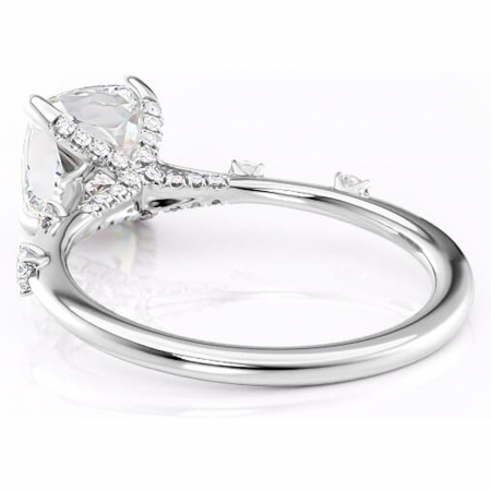 Inel de logodnă Talia din aur Alb 14kt cu moissanite tăietură pernă – Pietre laterale rafinată pentru profil înalt | Personalizează și configurează gratuit online [3]