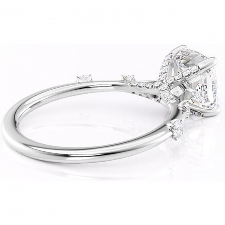 Inel de logodnă Talia din aur Alb 14kt cu moissanite tăietură pernă – Pietre laterale rafinată pentru profil înalt | Personalizează și configurează gratuit online [2]