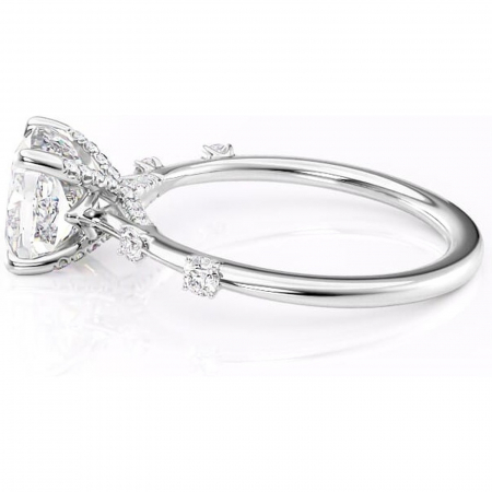 Inel de logodnă Talia din aur Alb 14kt cu moissanite tăietură pernă – Pietre laterale rafinată pentru profil înalt | Personalizează și configurează gratuit online [5]