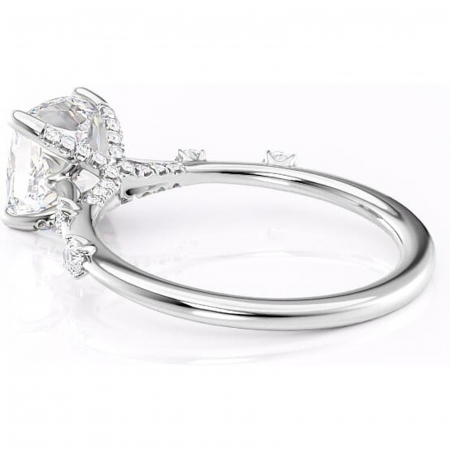 Inel de logodnă Talia din aur Alb 14kt cu moissanite tăietură pernă – Pietre laterale rafinată pentru profil înalt | Personalizează și configurează gratuit online [4]