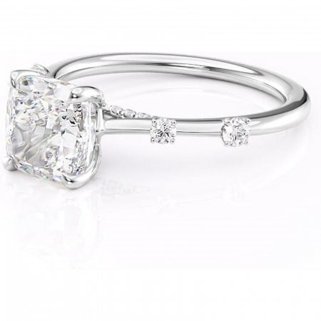 Inel de logodnă Talia din aur Alb 14kt cu moissanite tăietură pernă – Pietre laterale rafinată pentru profil înalt | Personalizează și configurează gratuit online [6]