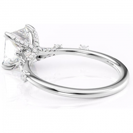 Inel de logodnă Talia din aur Alb 14kt cu moissanite tăietură princess – Pietre laterale rafinată pentru profil înalt | Personalizează și configurează gratuit online [4]
