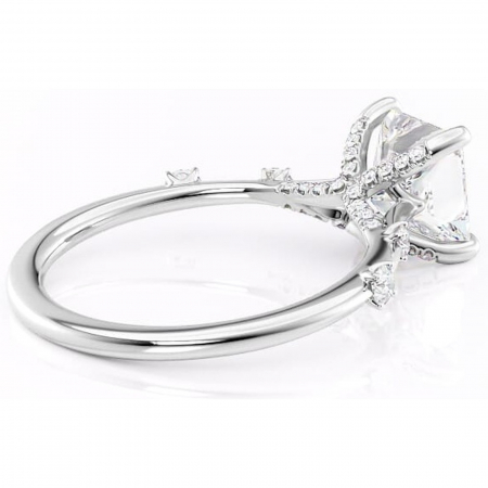 Inel de logodnă Talia din aur Alb 14kt cu moissanite tăietură princess – Pietre laterale rafinată pentru profil înalt | Personalizează și configurează gratuit online [2]