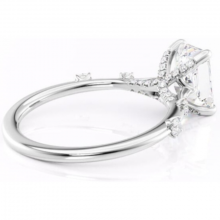 Inel de logodnă Talia din aur Alb 14kt cu moissanite tăietură radiantă – Pietre laterale rafinată pentru profil înalt | Personalizează și configurează gratuit online [2]