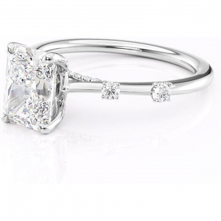 Inel de logodnă Talia din aur Alb 14kt cu moissanite tăietură radiantă – Pietre laterale rafinată pentru profil înalt | Personalizează și configurează gratuit online [6]