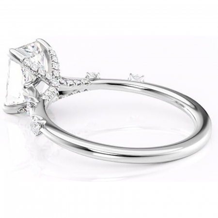 Inel de logodnă Talia din aur Alb 14kt cu moissanite tăietură radiantă – Pietre laterale rafinată pentru profil înalt | Personalizează și configurează gratuit online [4]