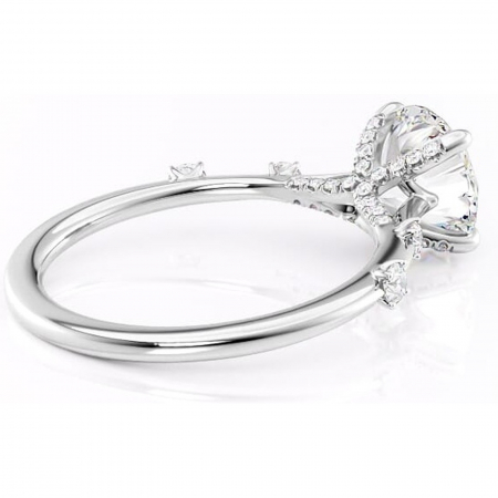 Inel de logodnă Talia din aur Alb 14kt cu moissanite tăietură rotundă – Pietre laterale rafinată pentru profil înalt | Personalizează și configurează gratuit online [2]