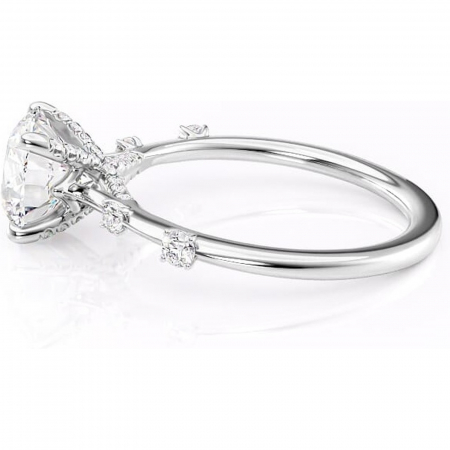 Inel de logodnă Talia din aur Alb 14kt cu moissanite tăietură rotundă – Pietre laterale rafinată pentru profil înalt | Personalizează și configurează gratuit online [5]