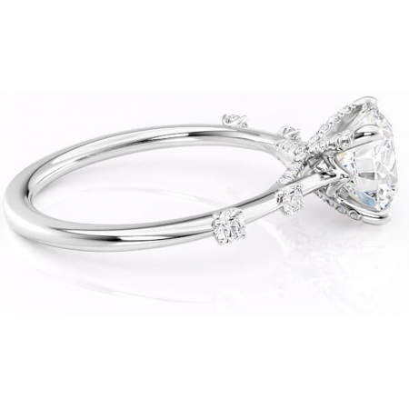 Inel de logodnă Talia din aur Alb 14kt cu moissanite tăietură rotundă – Pietre laterale rafinată pentru profil înalt | Personalizează și configurează gratuit online [1]