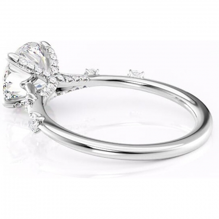Inel de logodnă Talia din aur Alb 14kt cu moissanite tăietură rotundă – Pietre laterale rafinată pentru profil înalt | Personalizează și configurează gratuit online [4]