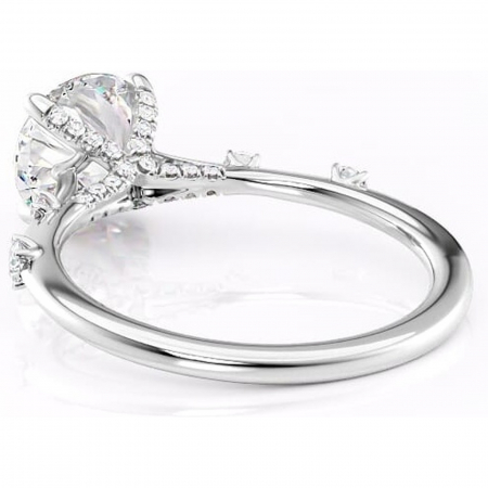 Inel de logodnă Talia din aur Alb 14kt cu moissanite tăietură rotundă – Pietre laterale rafinată pentru profil înalt | Personalizează și configurează gratuit online [3]