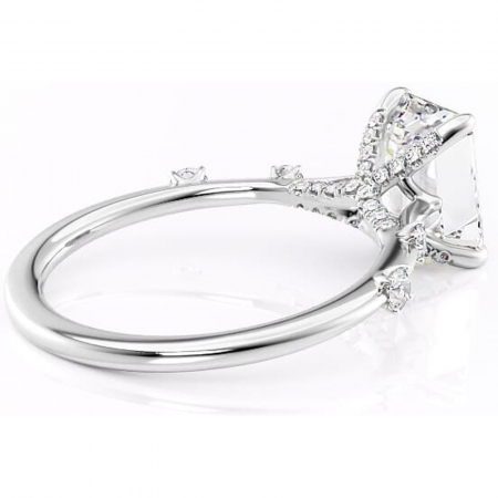 Inel de logodnă Talia din aur Alb 14kt cu moissanite tăietură smarald – Pietre laterale rafinată pentru profil înalt | Personalizează și configurează gratuit online [2]