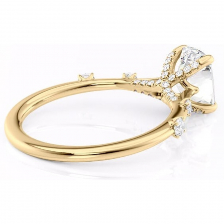 Inel de logodnă Talia din aur Galben 14kt cu moissanite tăietură asscher – Pietre laterale rafinată pentru profil înalt | Personalizează și configurează gratuit online [2]