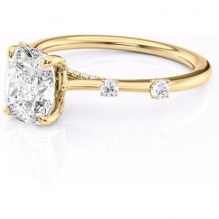 Inel de logodnă Talia din aur Galben 14kt cu moissanite tăietură asscher – Pietre laterale rafinată pentru profil înalt | Personalizează și configurează gratuit online [6]