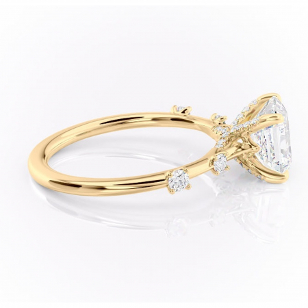 Inel de logodnă Talia din aur Galben 18kt cu moissanite tăietură asscher – Pietre laterale rafinată pentru profil înalt | Personalizează și configurează gratuit online [1]
