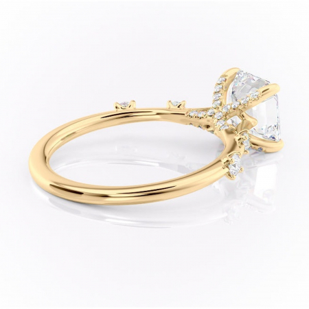 Inel de logodnă Talia din aur Galben 18kt cu moissanite tăietură asscher – Pietre laterale rafinată pentru profil înalt | Personalizează și configurează gratuit online [2]